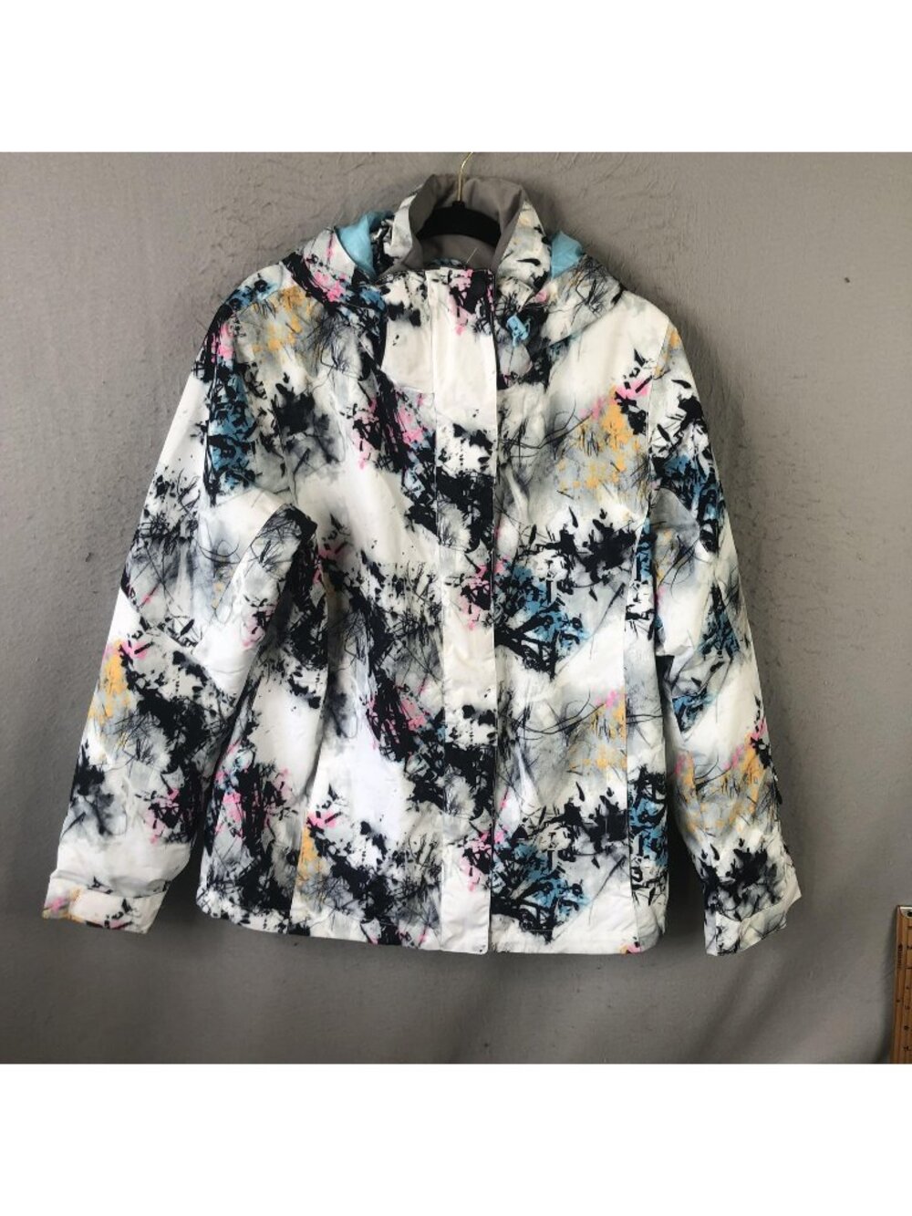 GSOU SNOW Jacket Womens XL Multicolor Hooded Full Zip Insulated Ski Snowboard